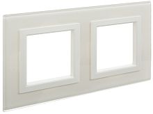 Рамка универсальная DKC Avanti 2-м. стекло белый картинка